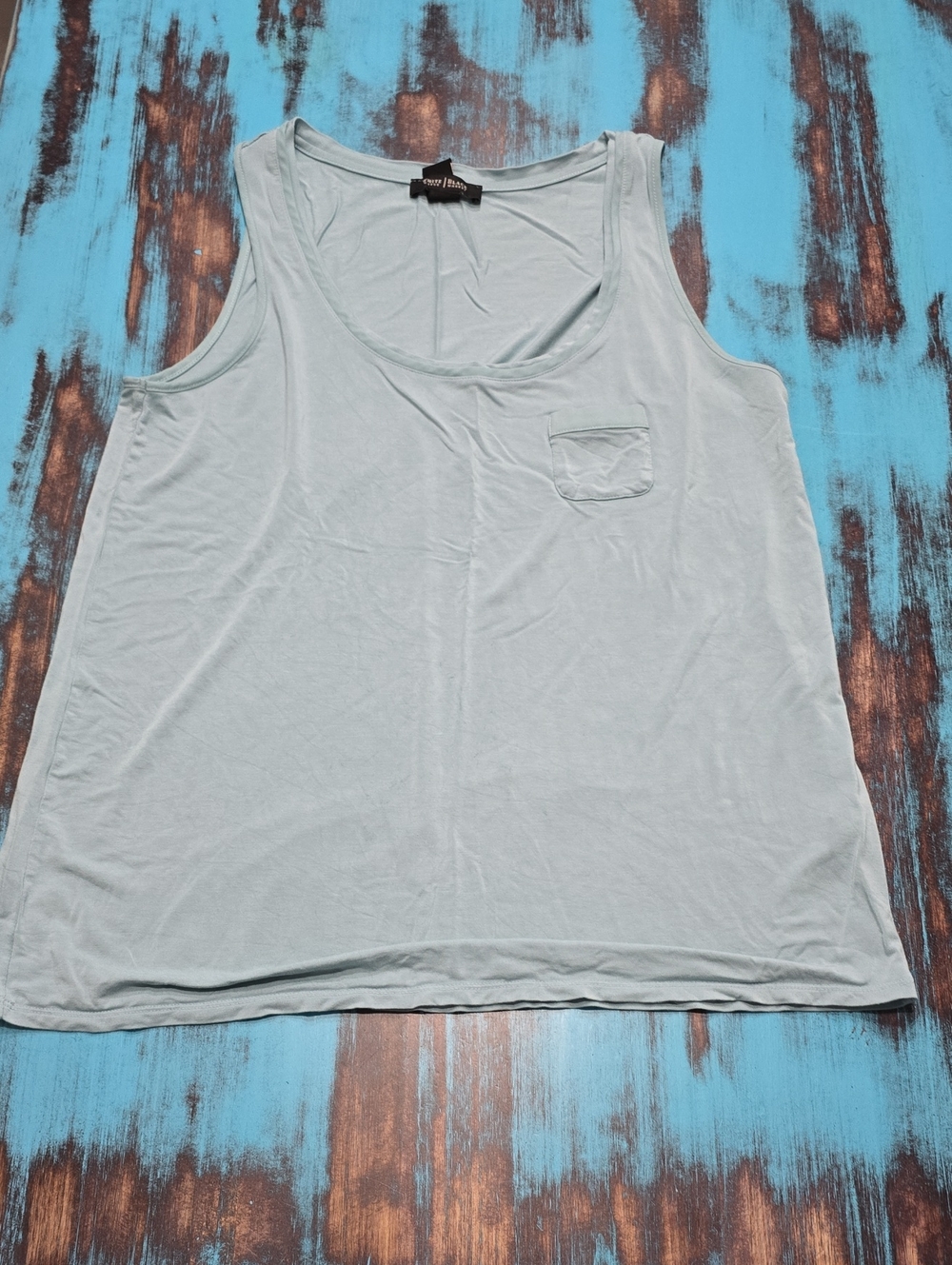 Light Blue Sleeveless Pocket Tank Top - casual essential